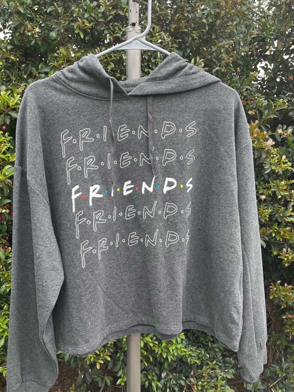 Friends TV Show Graphic Hoodie β Gray L Pullover Sweatshirt β Size Small